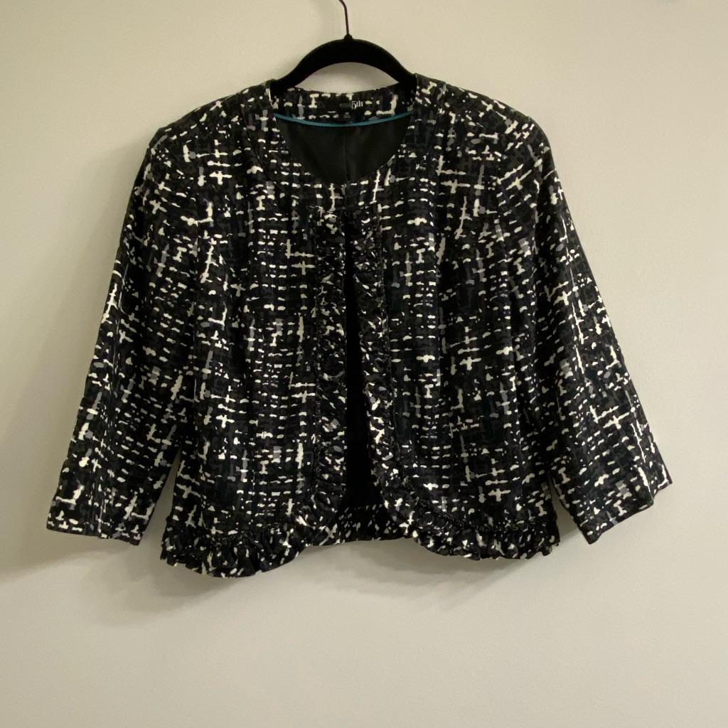 Black Pattern Blazer Jacket